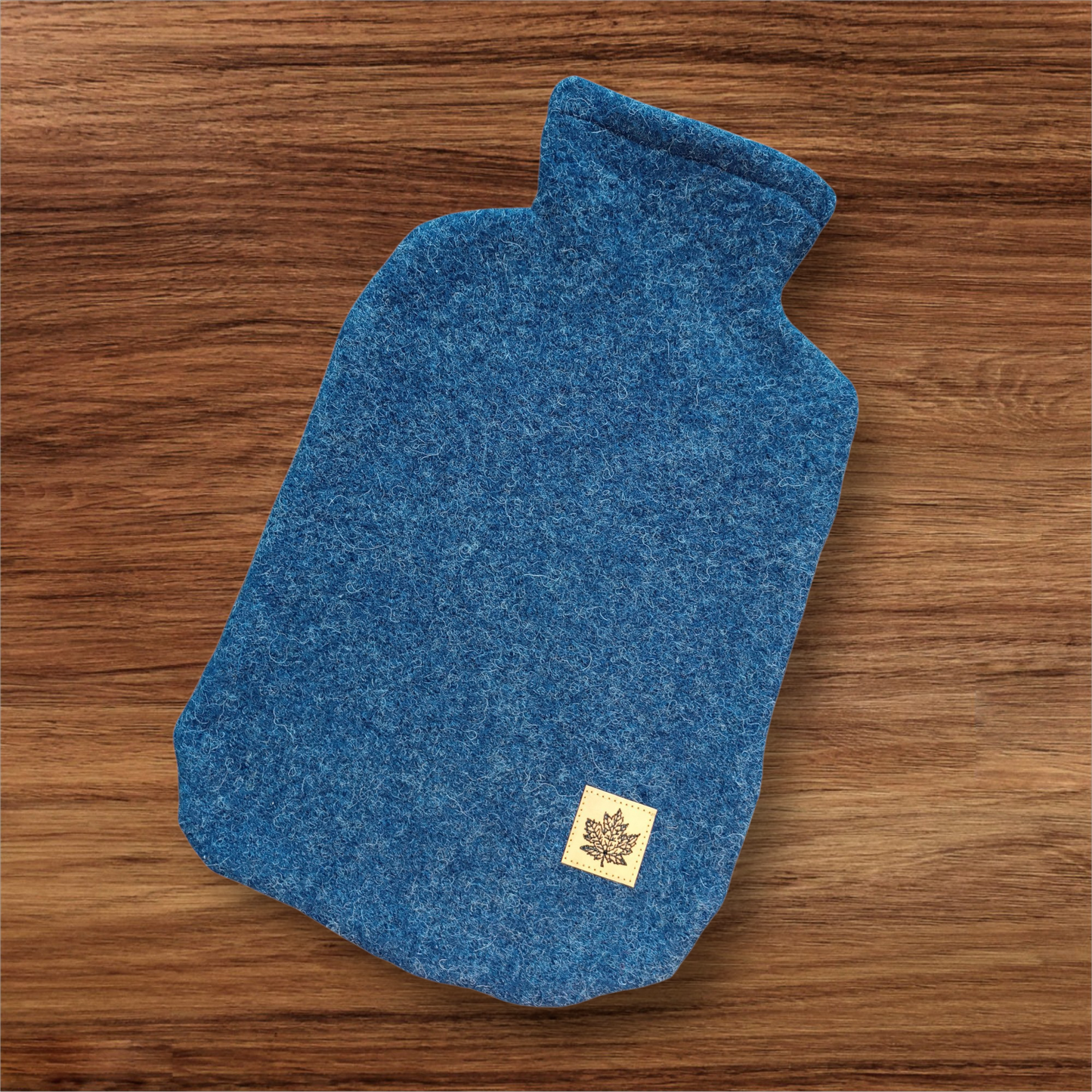 Wärmflasche Walkloden blau Wollwalk Wolle