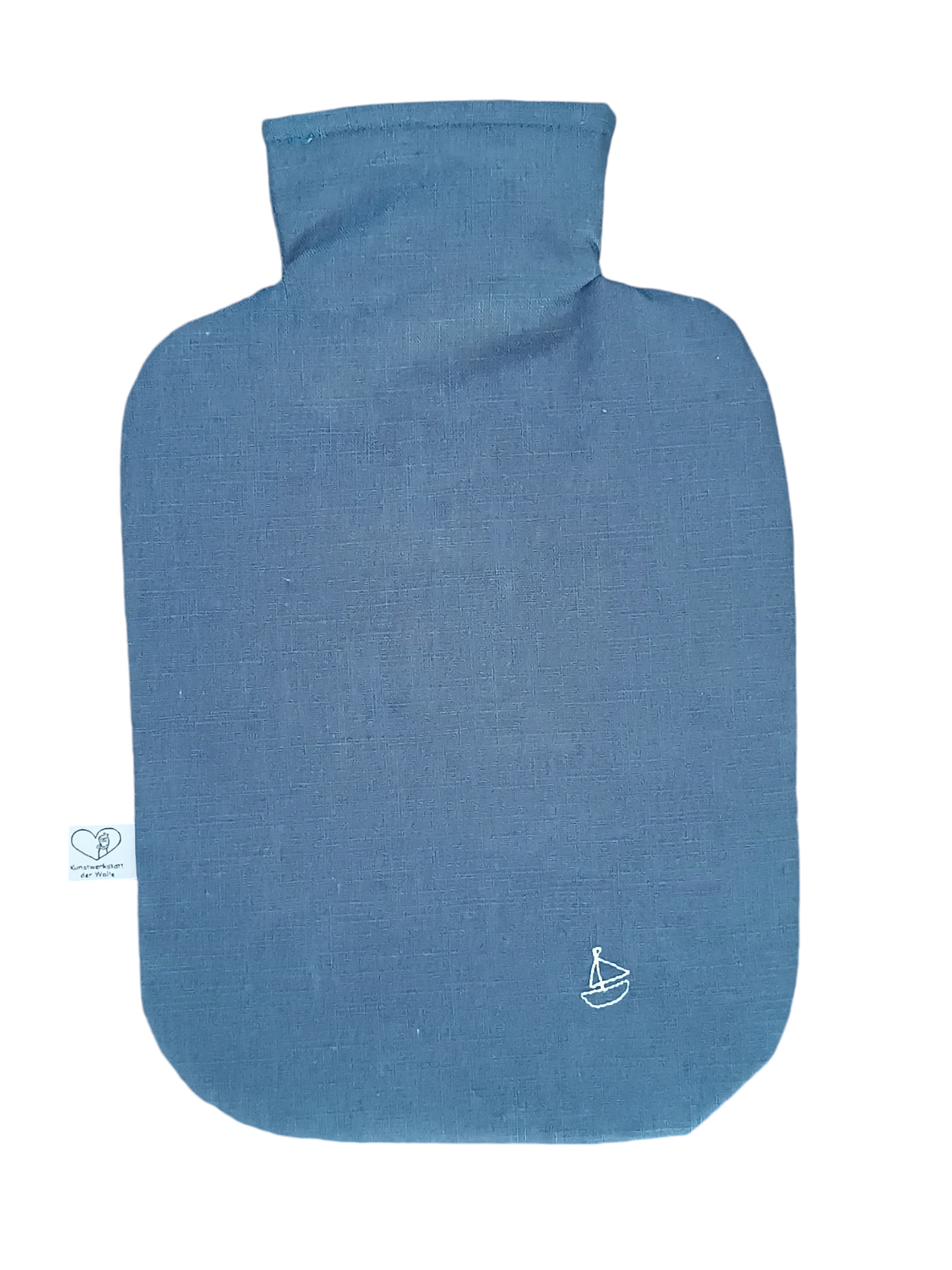 Wärmflasche 2 Liter maritim blau