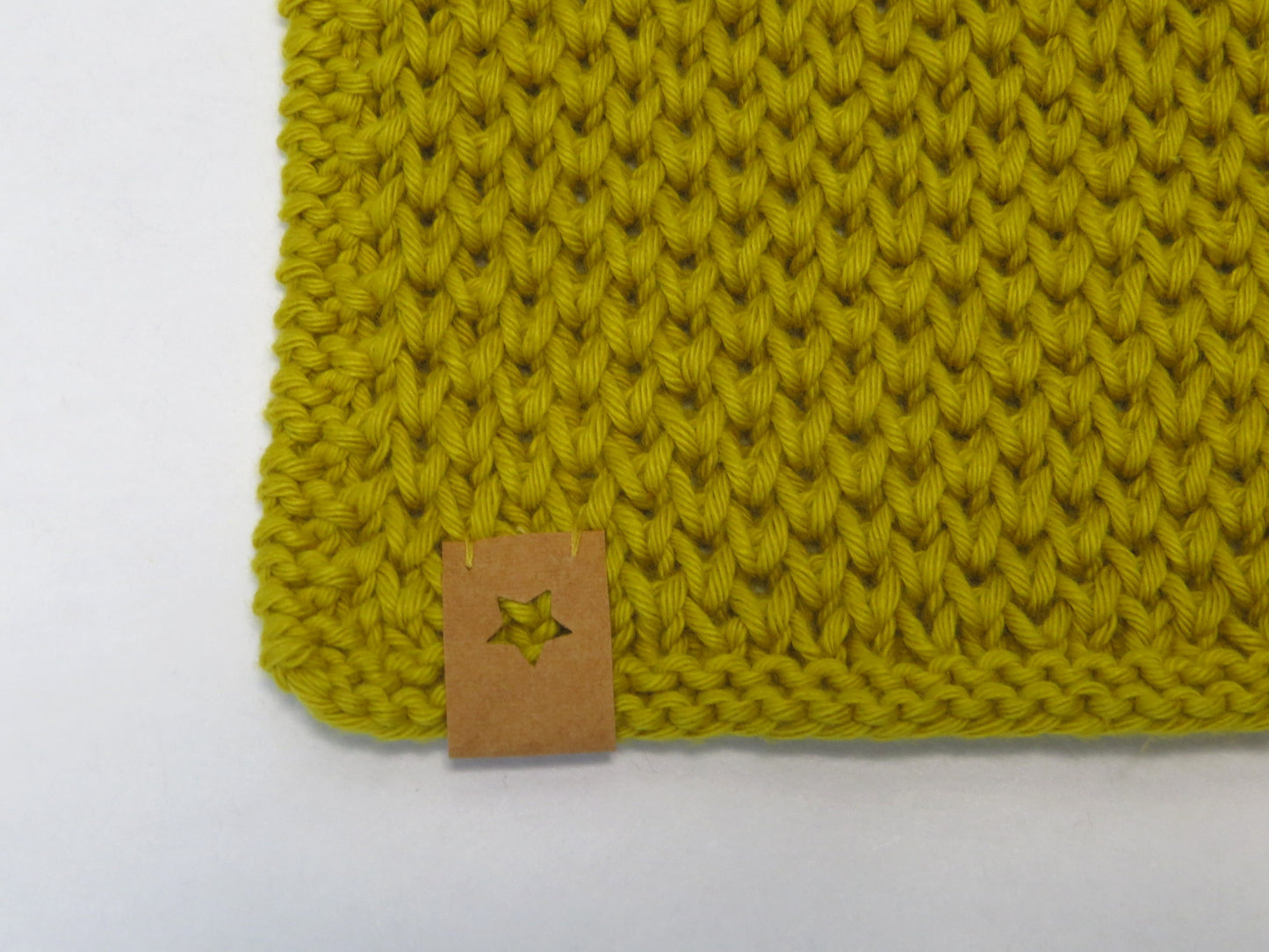 Topflappen Untersetzer gestrickt curry ocker