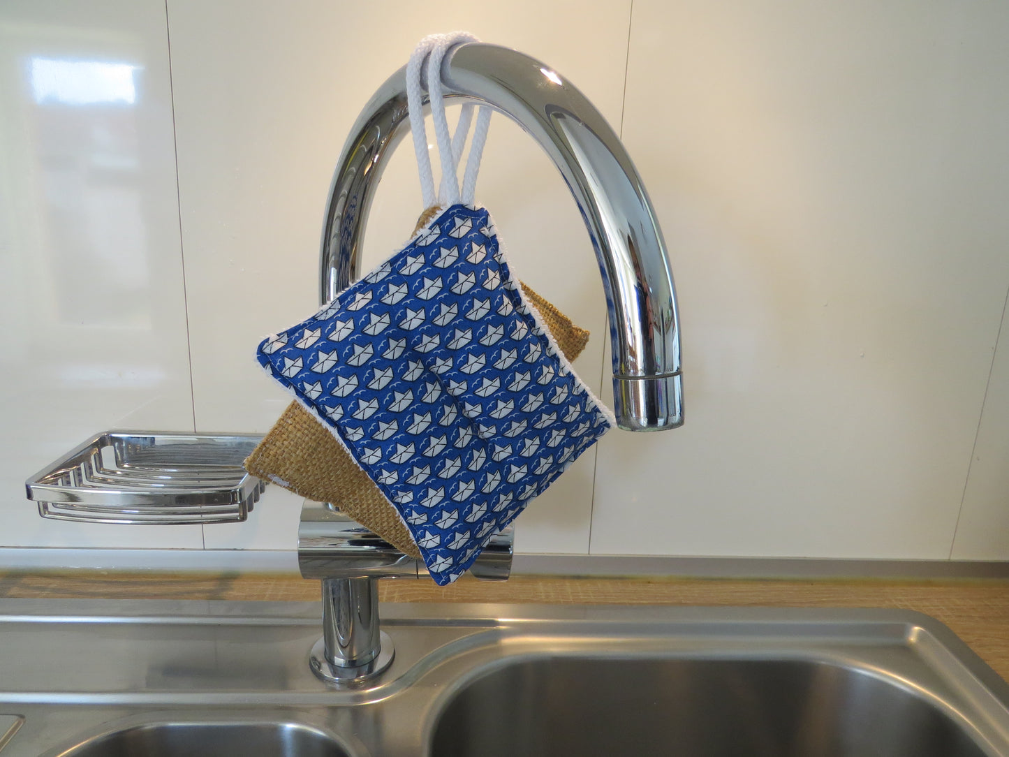 2 Spülschwämme nachhaltig plastikfrei Zero Waste Schiffchen blau