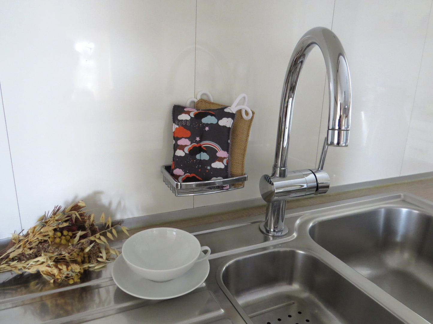 2 Spülschwämme nachhaltig plastikfrei Zero Waste Regenbogen