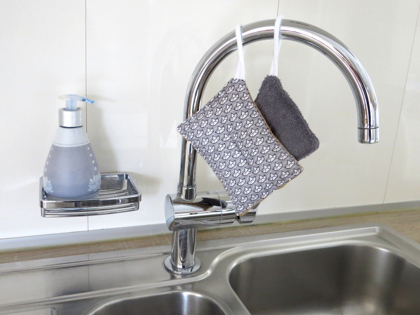 2 Spülschwämme nachhaltig plastikfrei Zero Waste Schiffchen grau