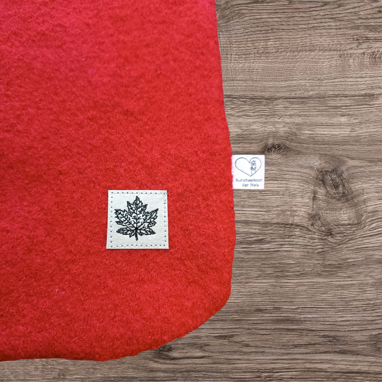 Wärmflasche Walkloden rot Wollwalk Wolle