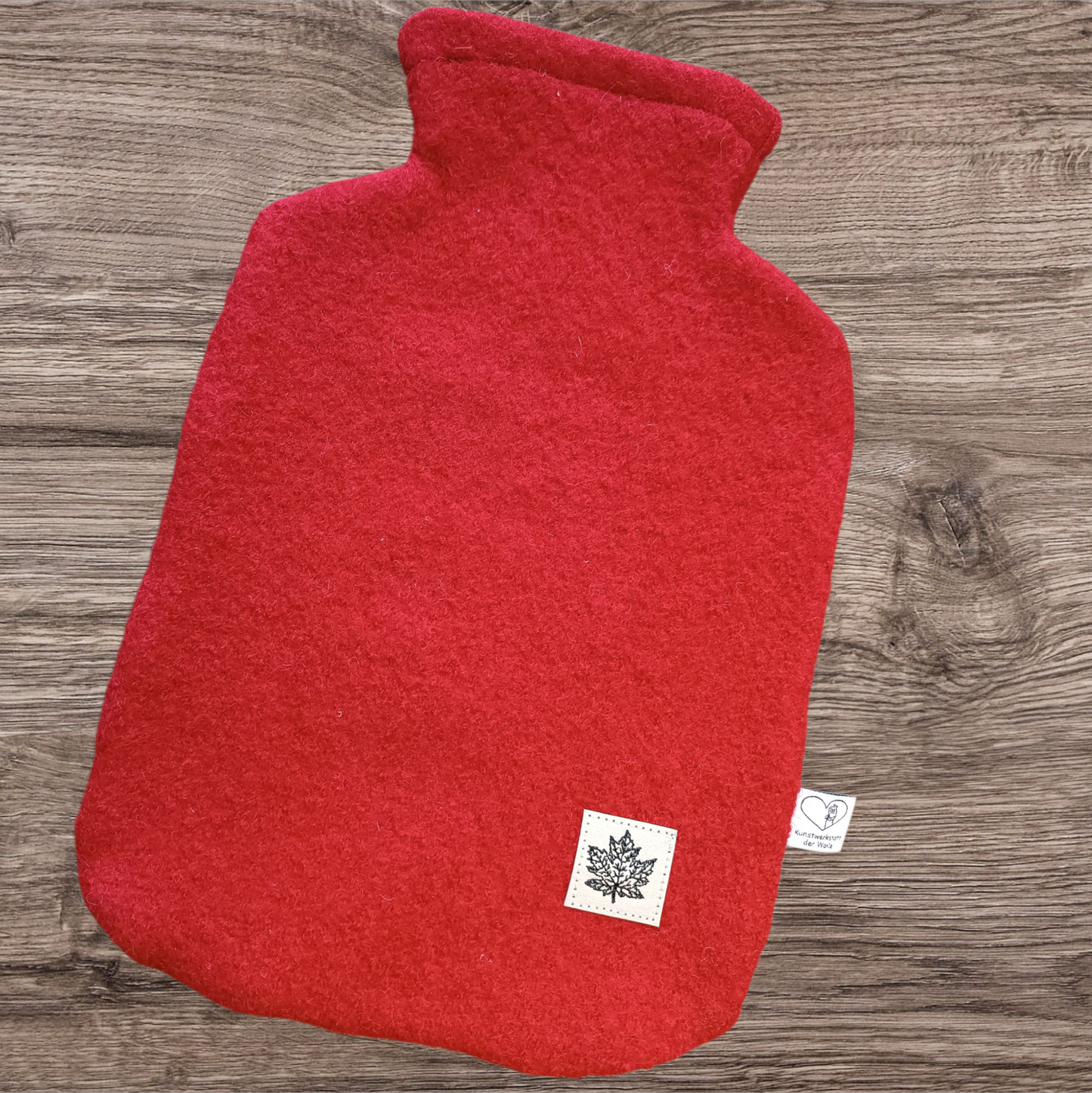 Wärmflasche Walkloden rot Wollwalk Wolle