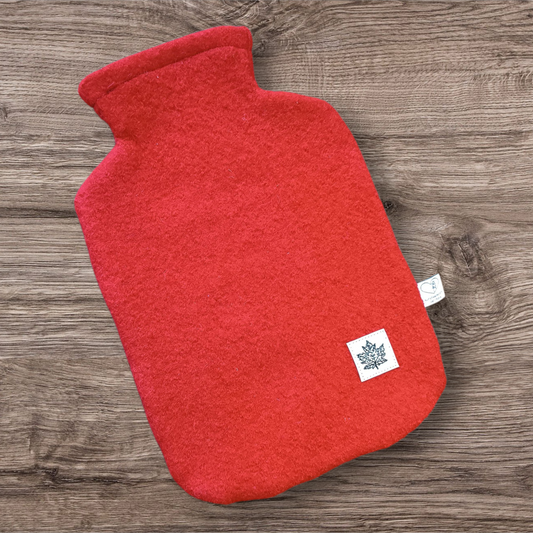 Wärmflasche Walkloden rot Wollwalk Wolle