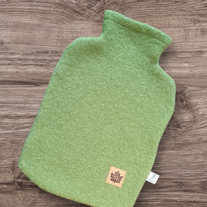 Wärmflasche Walkloden grün Wollwalk Wolle