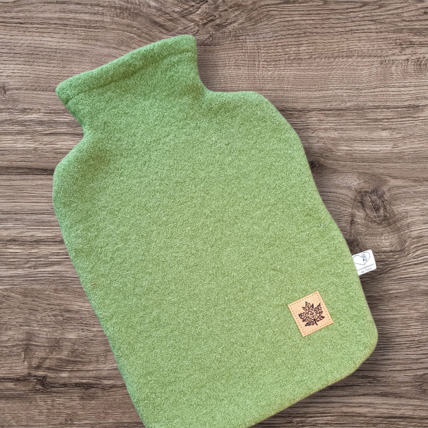 Wärmflasche Walkloden grün Wollwalk Wolle