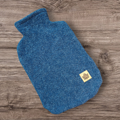 Wärmflasche Walkloden blau Wollwalk Wolle