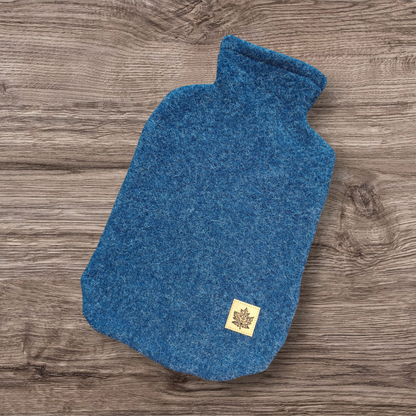 Wärmflasche Walkloden blau Wollwalk Wolle