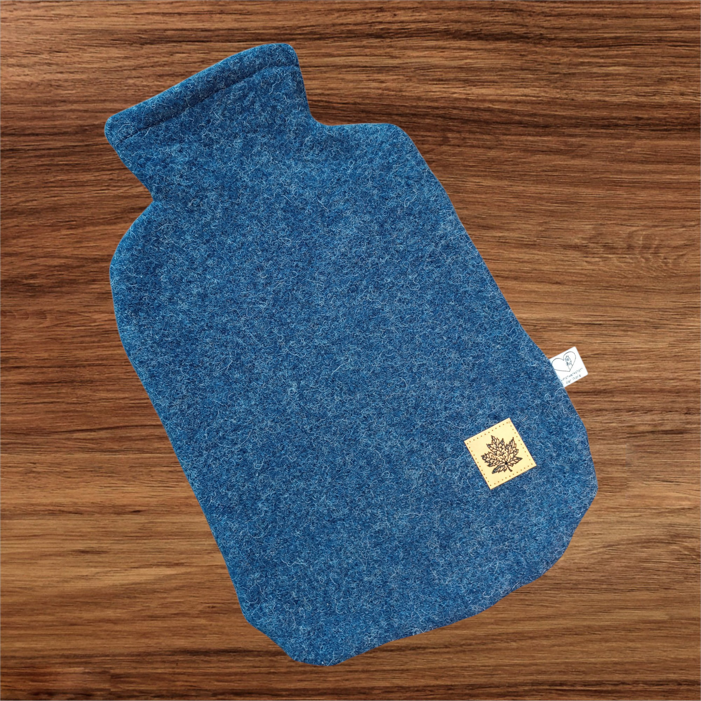 Wärmflasche Walkloden blau Wollwalk Wolle