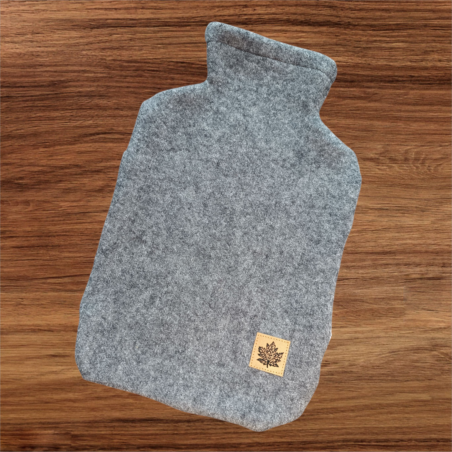 Wärmflasche Walkloden grau Wollwalk Wolle