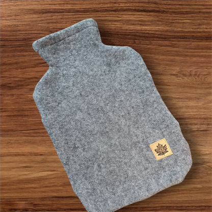 Wärmflasche Walkloden grau Wollwalk Wolle