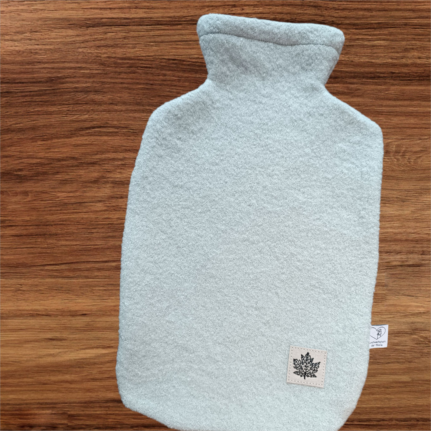 Wärmflasche Walkloden hell-mint Wollwalk Wolle