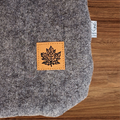 Wärmflasche Walkloden grau Wollwalk Wolle