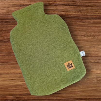 Wärmflasche Walkloden grün Wollwalk Wolle