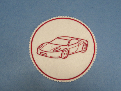 Aufnäher Auto Rennwagen Bügelbild