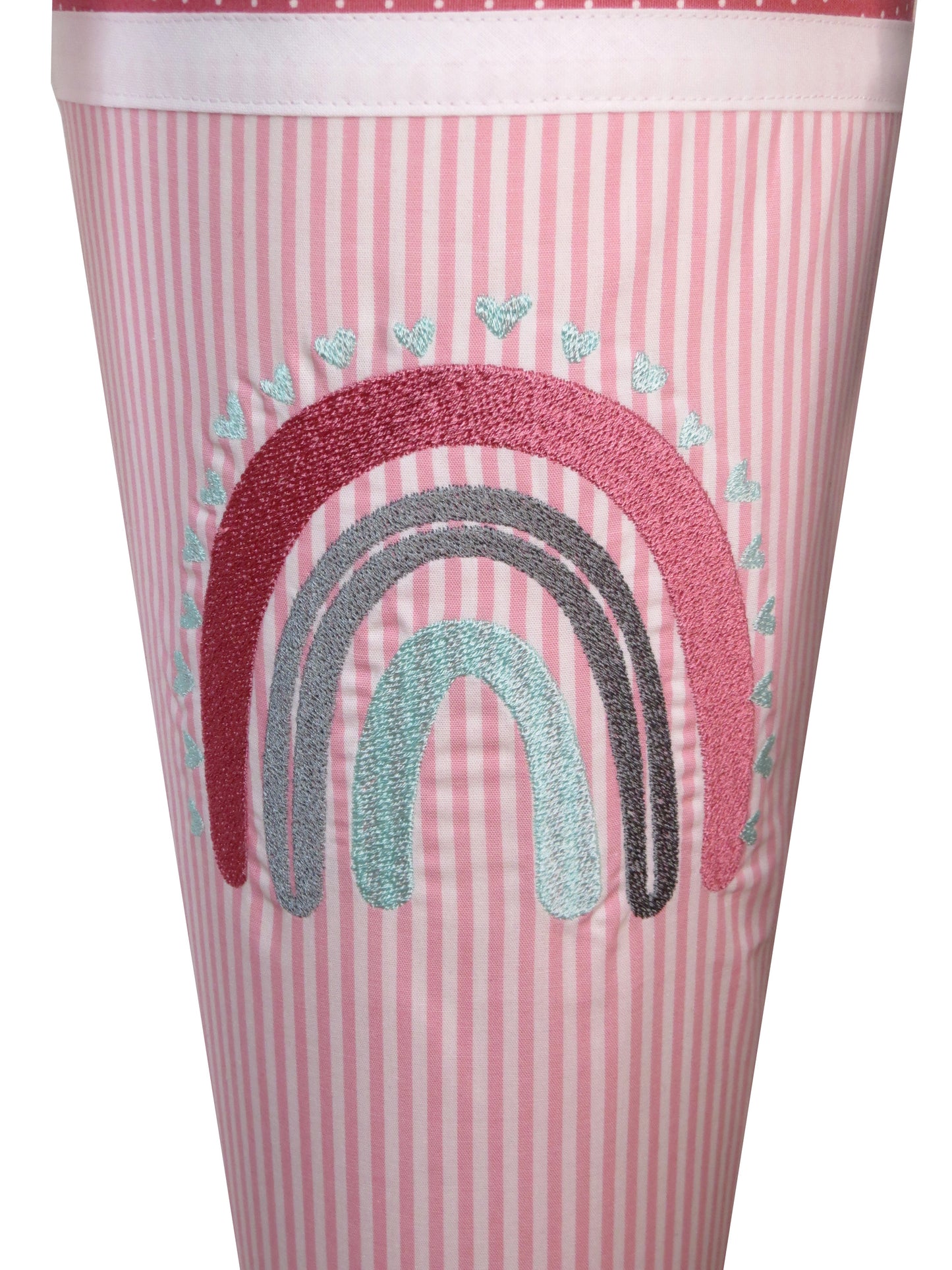 Schultüte Regenbogen Zuckertüte aus Stoff rosa pink