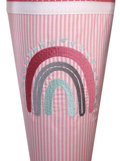 Schultüte Regenbogen Zuckertüte aus Stoff rosa pink