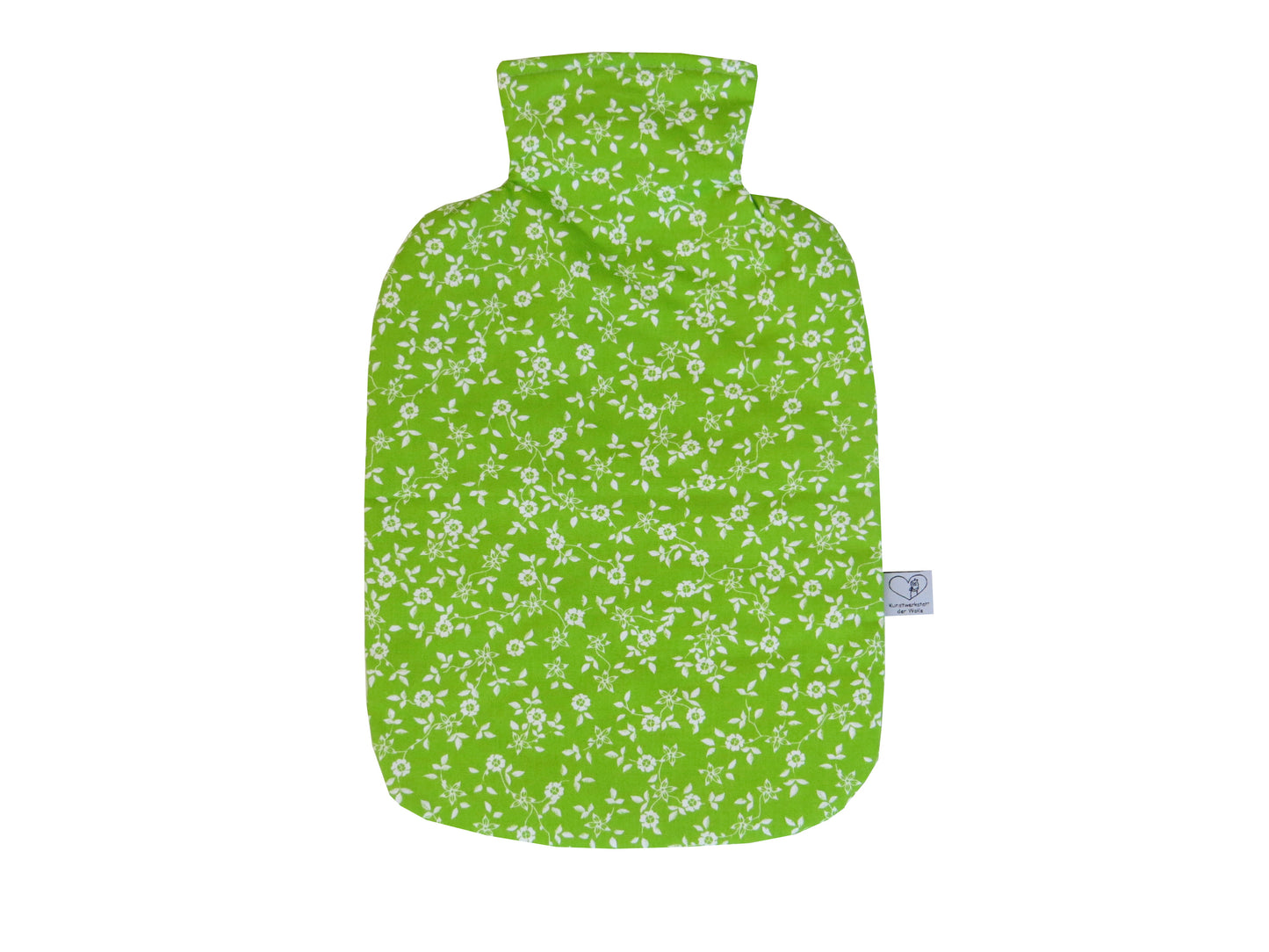 Wärmflasche 2 Liter maigrün Blumen