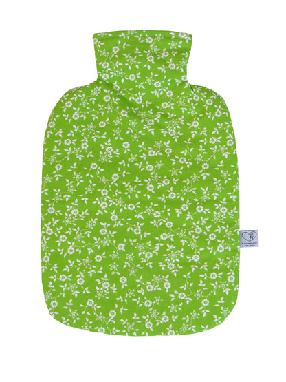 Wärmflasche 2 Liter maigrün Blumen