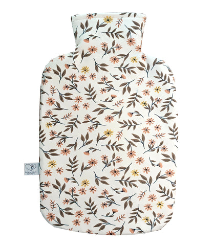 Wärmflasche 2 Liter Blumen natur