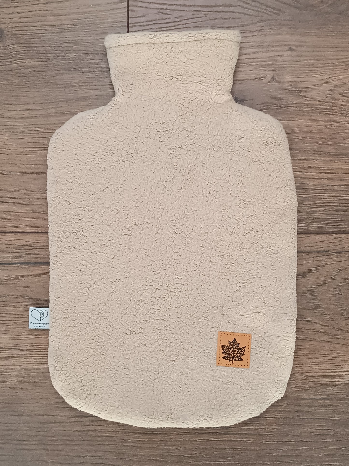 Wärmflasche 2 Liter hellbraun Teddyplüsch Baumwolle