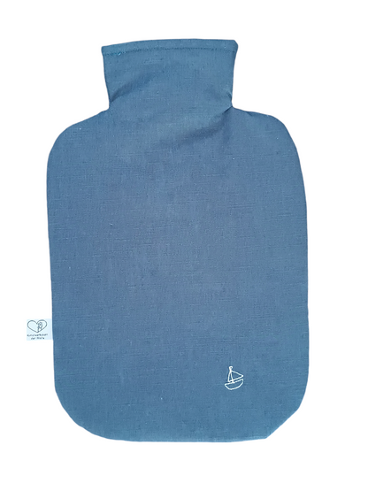 Wärmflasche 2 Liter maritim blau