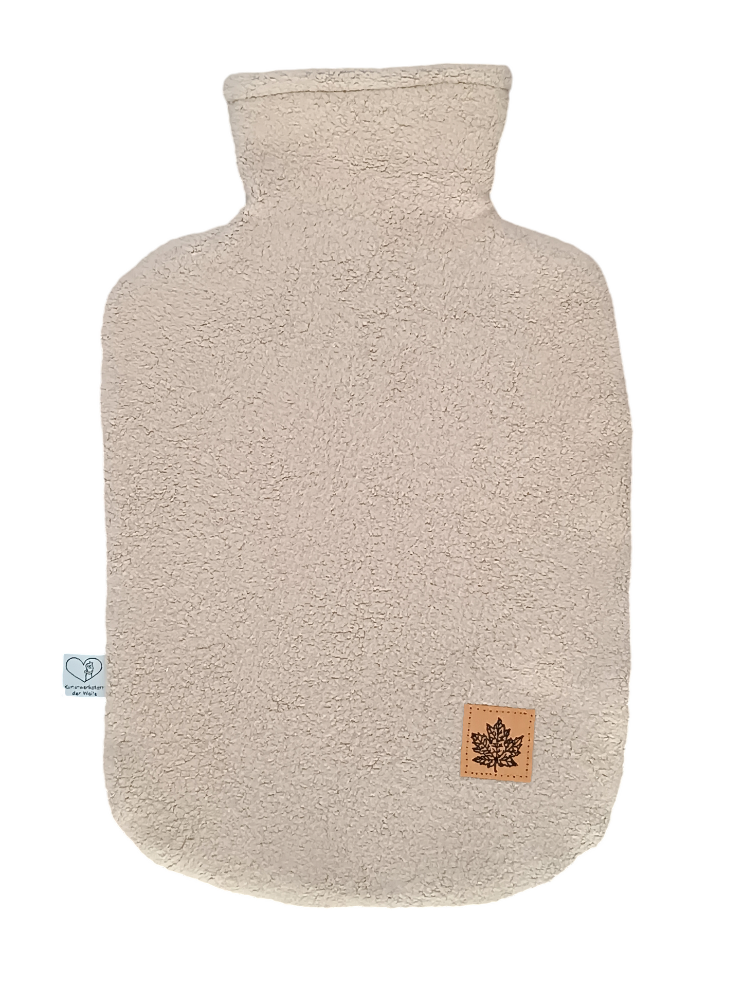 Wärmflasche 2 Liter hellbraun Teddyplüsch Baumwolle