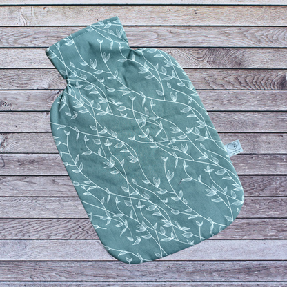 Wärmflasche 2 Liter in grau-grün