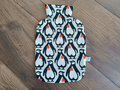 Wärmflasche 2 Liter Pinguine mit Herz