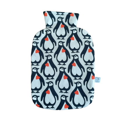 Wärmflasche 2 Liter Pinguine mit Herz