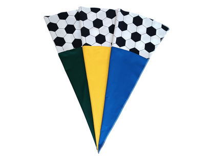 Schultüte Fußball Stoffbezug zum selbst verzieren für 70cm Papprohling DIY Nähset Zuckertüte