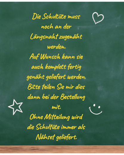Schultüte Fußball Stoffbezug zum selbst verzieren für 70cm Papprohling DIY Nähset Zuckertüte