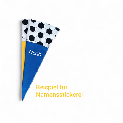 Schultüte Fußball Stoffbezug zum selbst verzieren für 70cm Papprohling DIY Nähset Zuckertüte